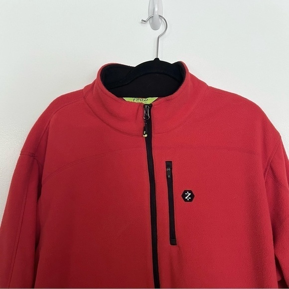 IZOD Perform X Red Fleece Zip Up Sweater Jacket XL - Picture 3 of 12